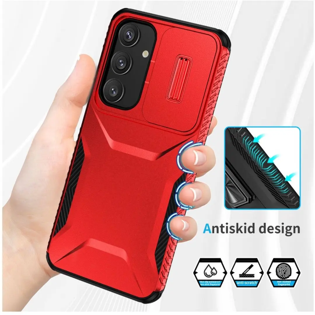 Selected Hoesje Samsung Galaxy S25/S24 Camera Slider Rood