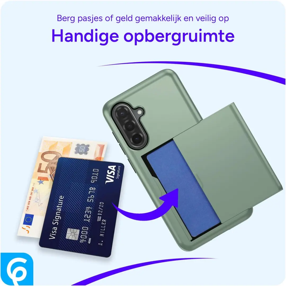 Selected Hoesje Samsung Galaxy A56 Kaarthouder Groen - 2 Pasjes