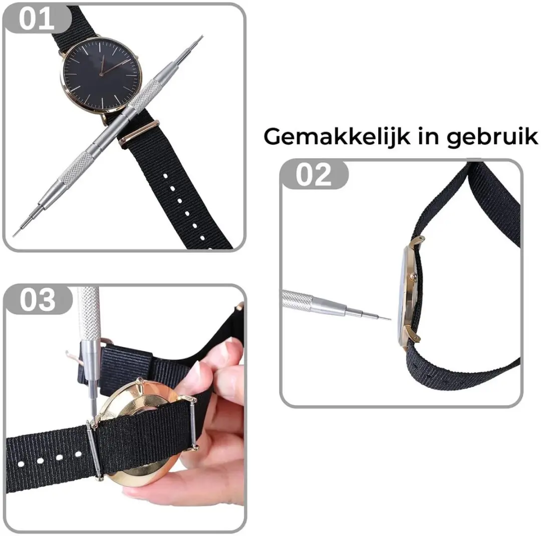 Selected Horloge Pin Verwijdering Set - 2 Stuks - Grijs