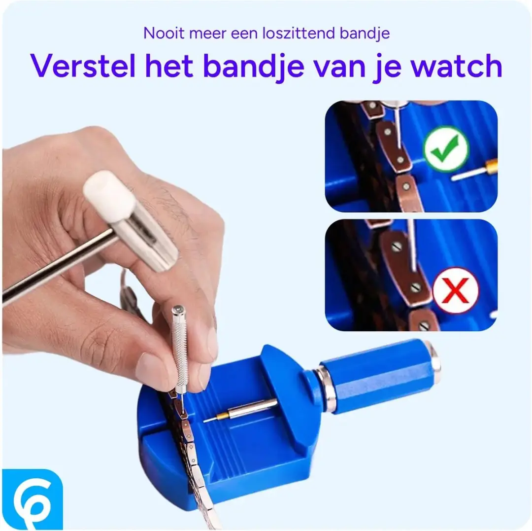 SBG Horloge Gereedschapset - Doekje & Toolkit - Geel/Zilver/Blauw