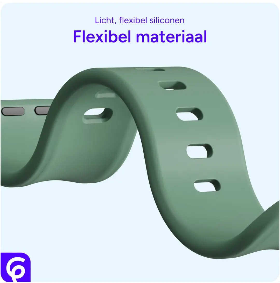 Selected SBG Siliconen Bandje Apple Watch 11 46mm - Donker Groen