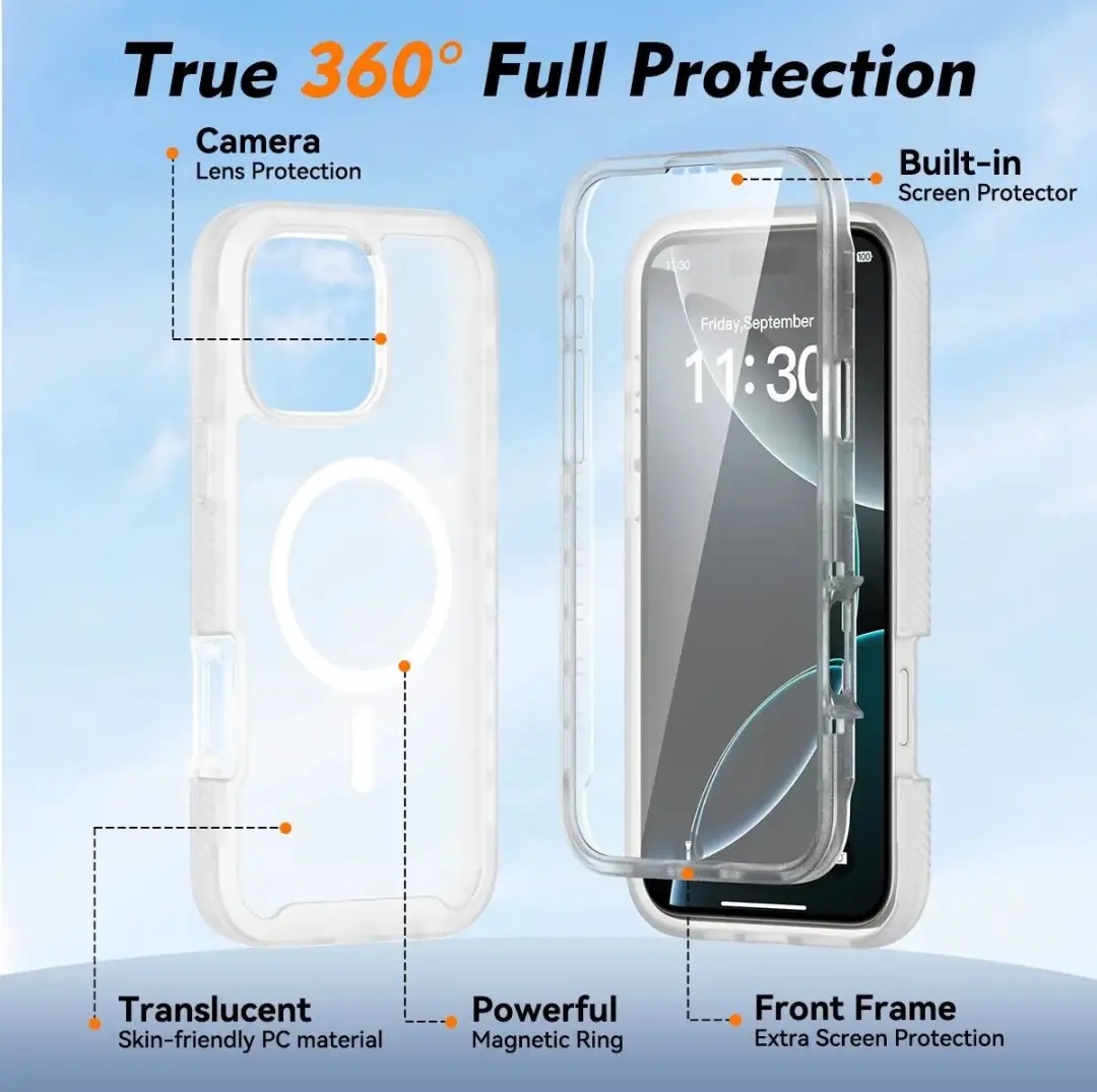 Selected by GSMpunt.nl iPhone 16 Pro Max Hoesje - Ingebouwde Screenprotector - Matte Transparant - afbeelding 6 van 6