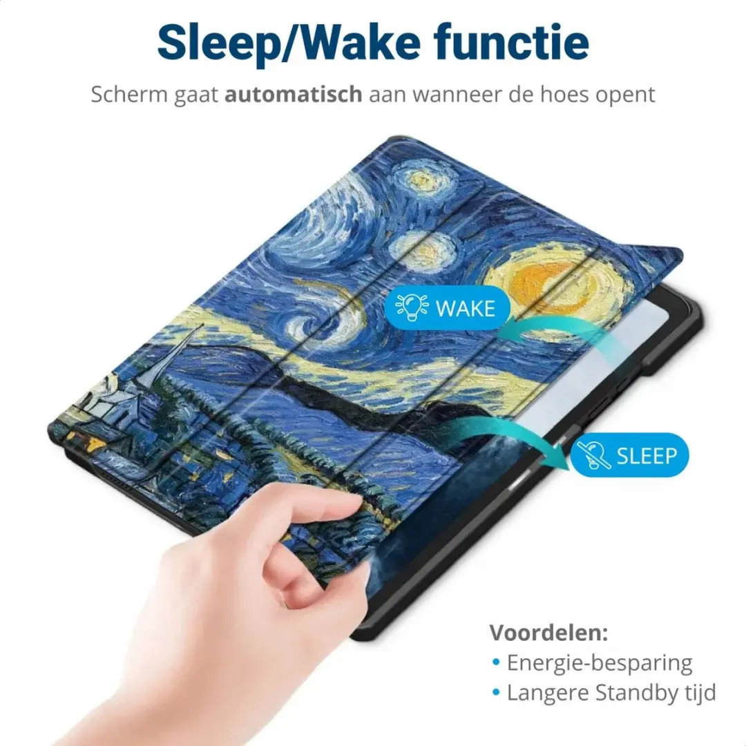 Selected Tablethoes Samsung Galaxy Tab A11/A9 - Tri-fold - Kunstleder - Sterrennacht