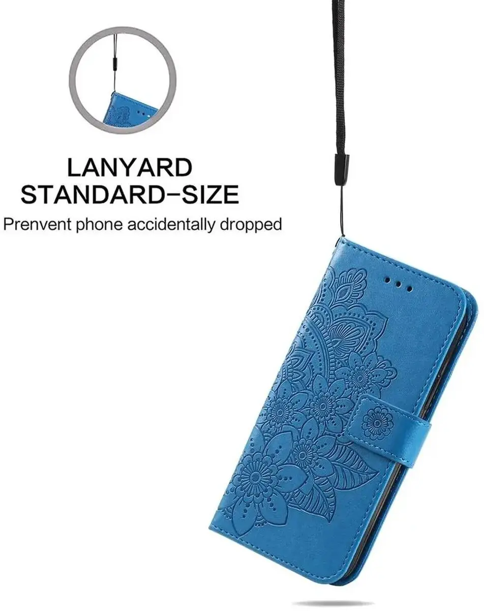 Selected Hoesje Oppo A5 Pro Mandala Book Case - Blauw - 3 Pasjes