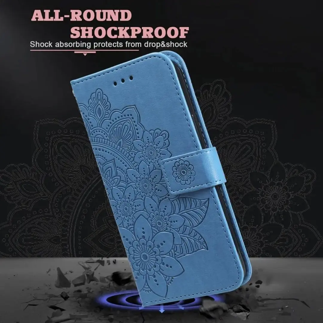 Selected Hoesje Oppo A5 Pro Mandala Book Case - Blauw - 3 Pasjes