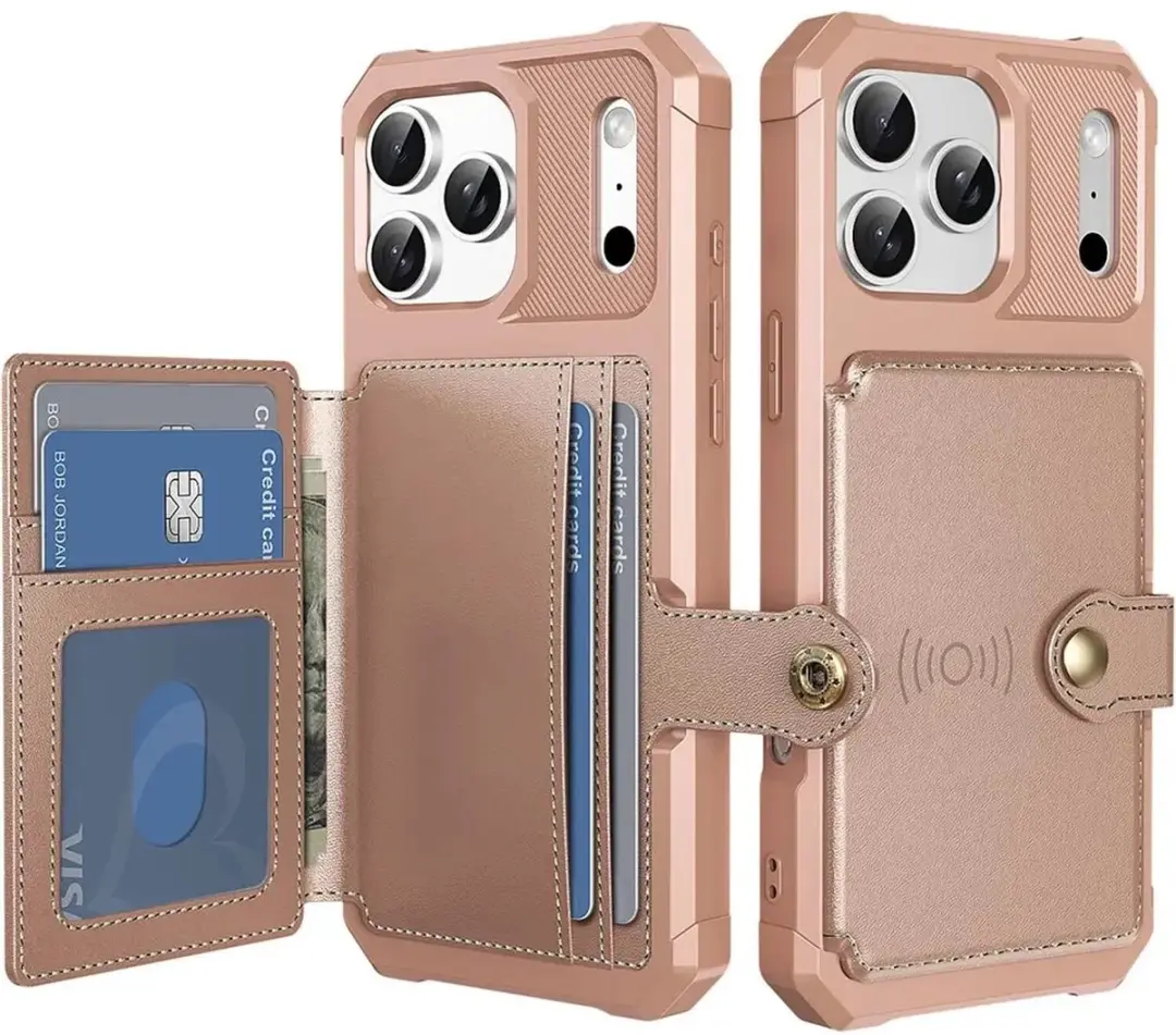 Selected Portemonnee Hoesje iPhone 17 Pro - 4 Pasjes - Roze