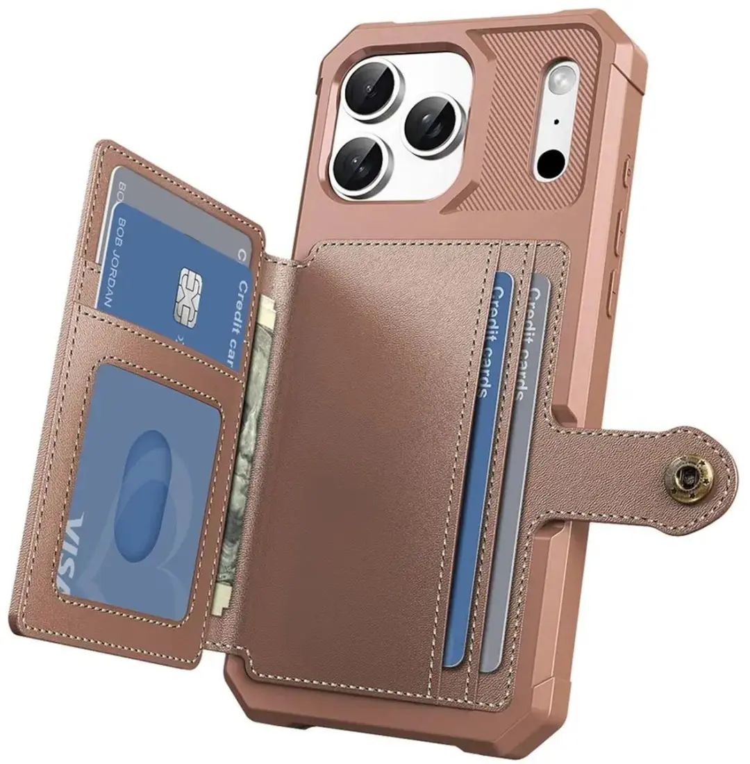 Selected Portemonnee Hoesje iPhone 17 Pro - 4 Pasjes - Roze