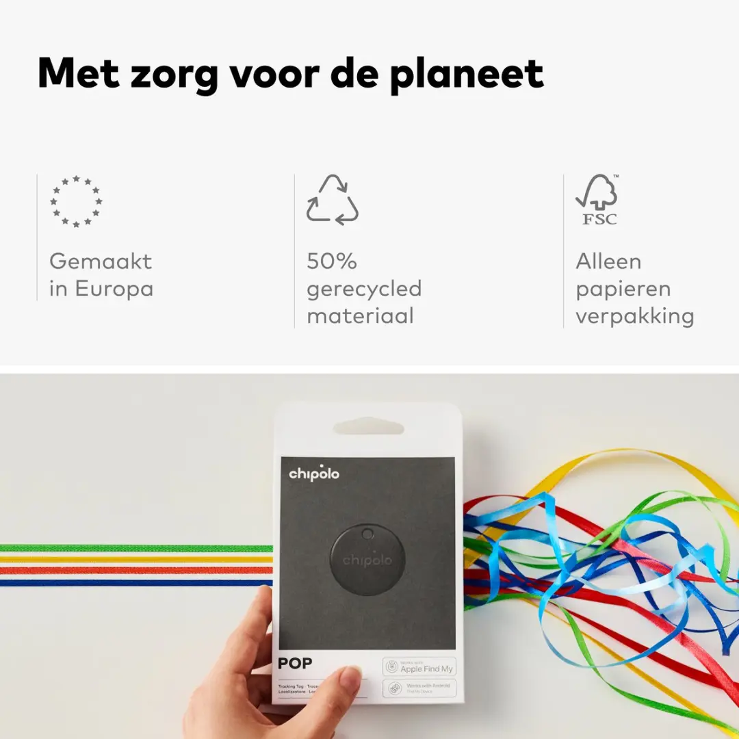 Chipolo POP Bluetooth Tracker - 2 Stuks - Zwart