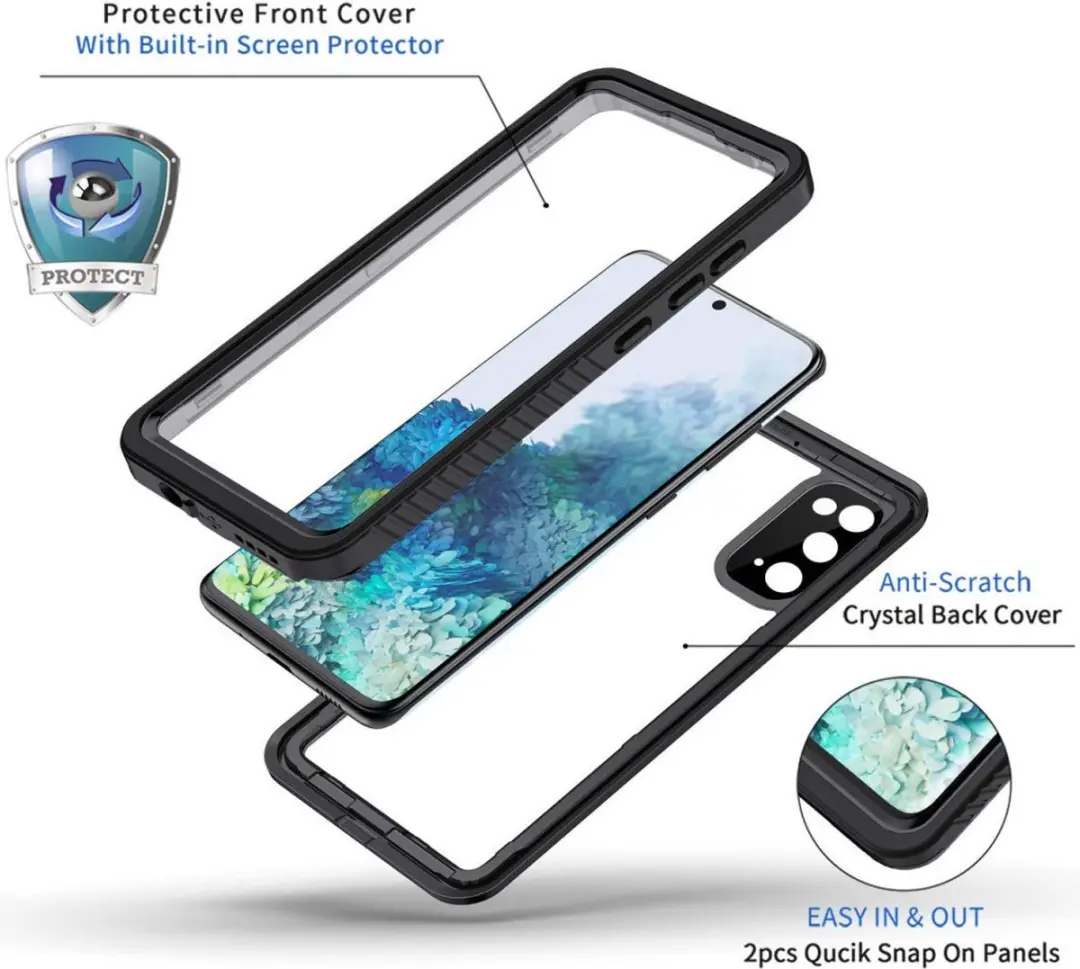 Selected SBG Outdoor Case Waterdicht voor Samsung Galaxy S20 - IP68 - Zwart/Transparant - afbeelding 6 van 6