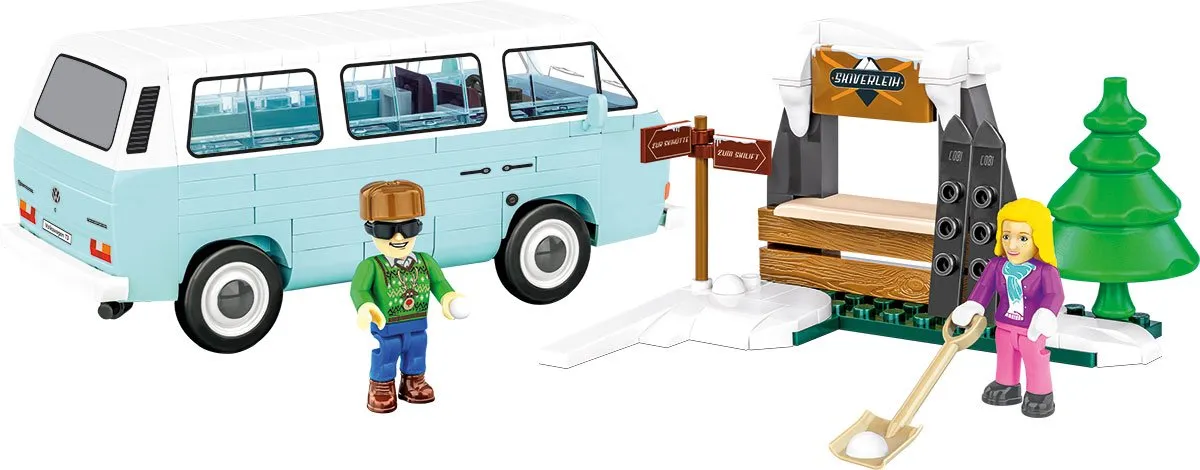 Cobi VW T3 Winter Adventure 24639 - 189 Stukken - 2 Minifiguren - afbeelding 6 van 6