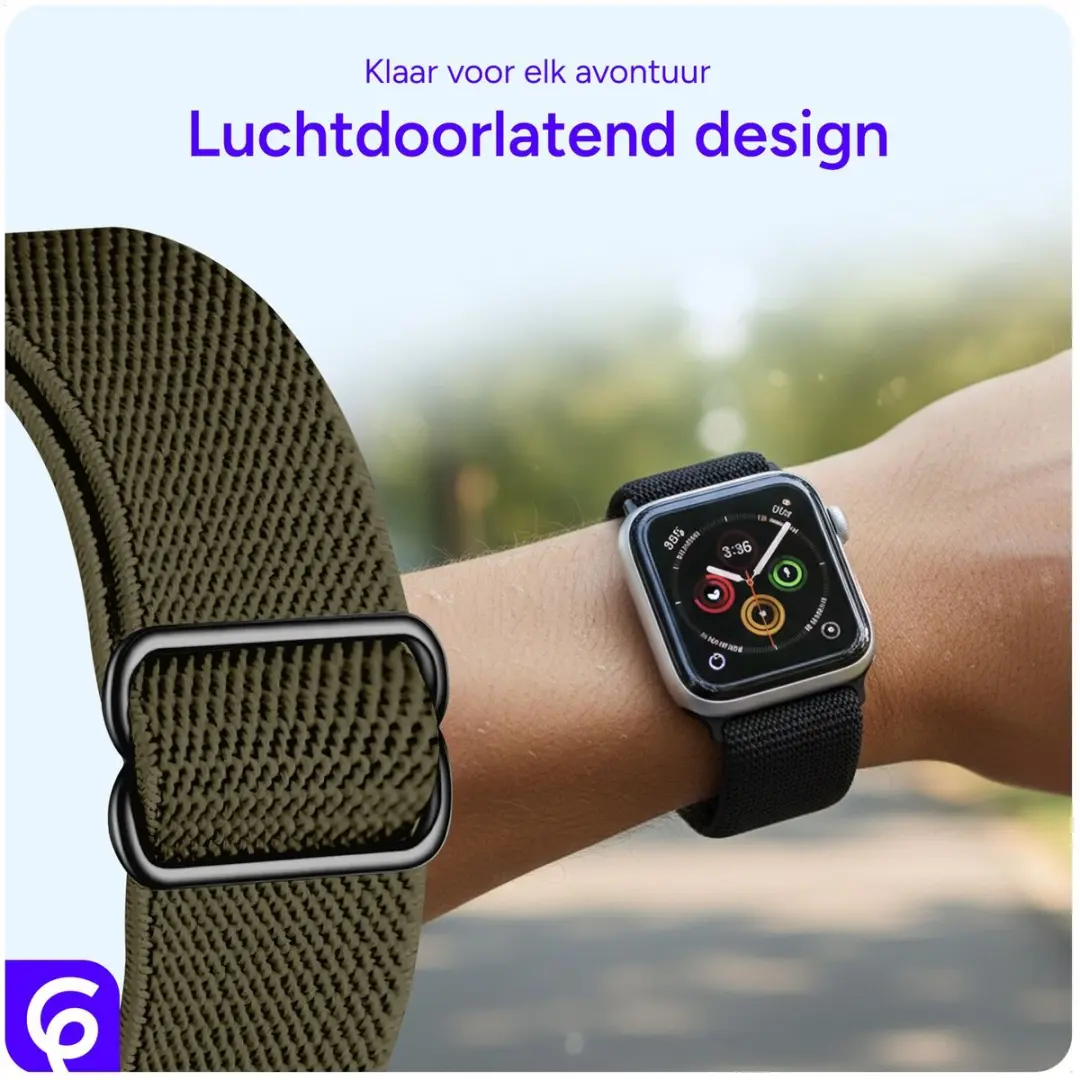 Selected SBG Nylon Horlogebandje Apple Watch - Donker Groen - afbeelding 6 van 6