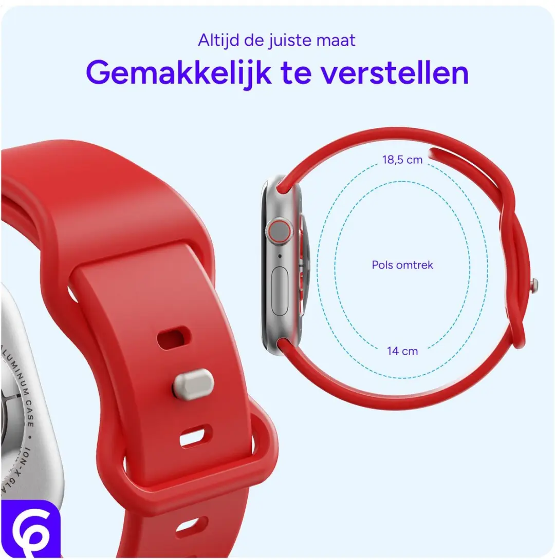 Selected SBG Siliconen Horlogeband Apple Watch SE 3 40mm - Rood