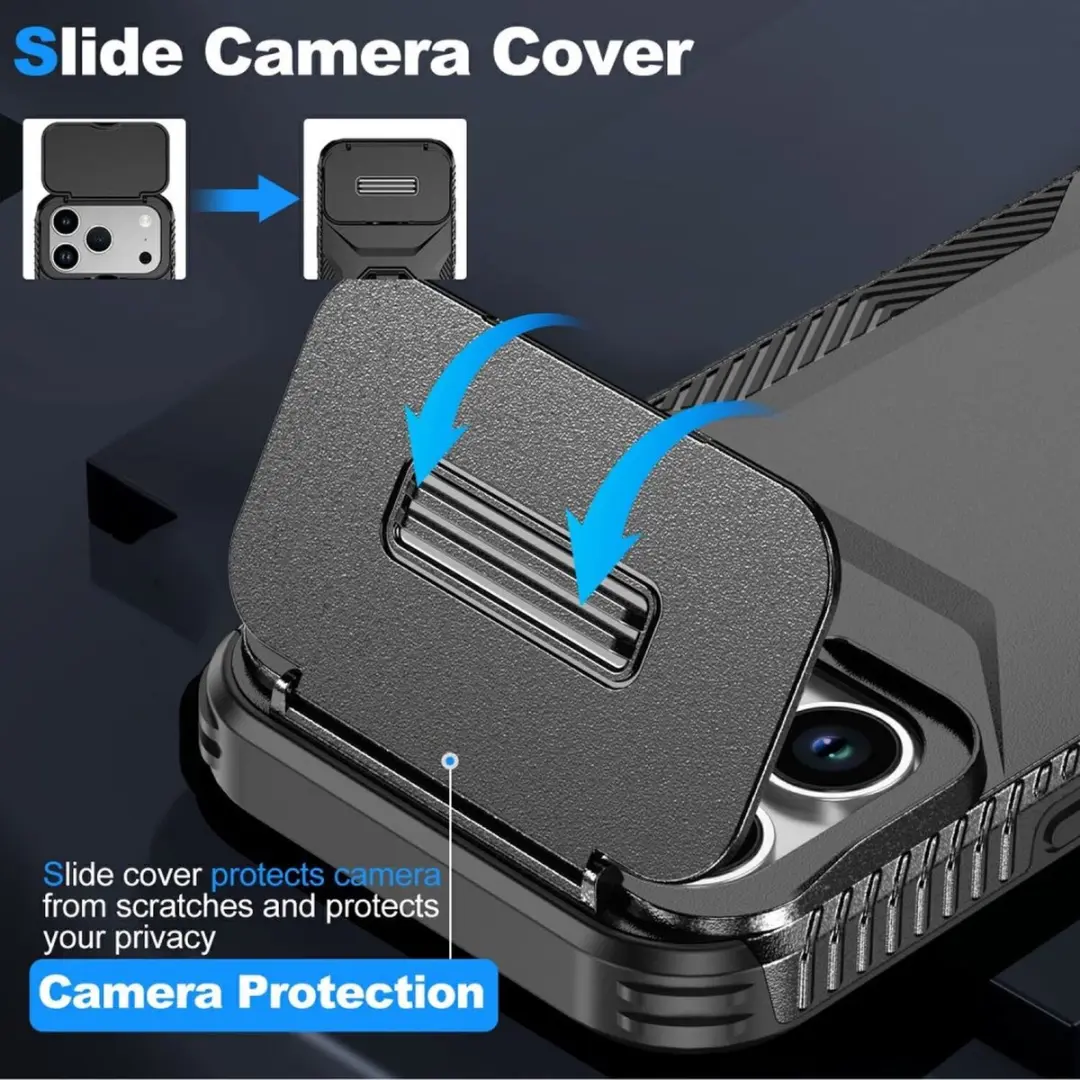 Selected Hoesje iPhone 17 Pro Back Cover Camera Slider - Zwart