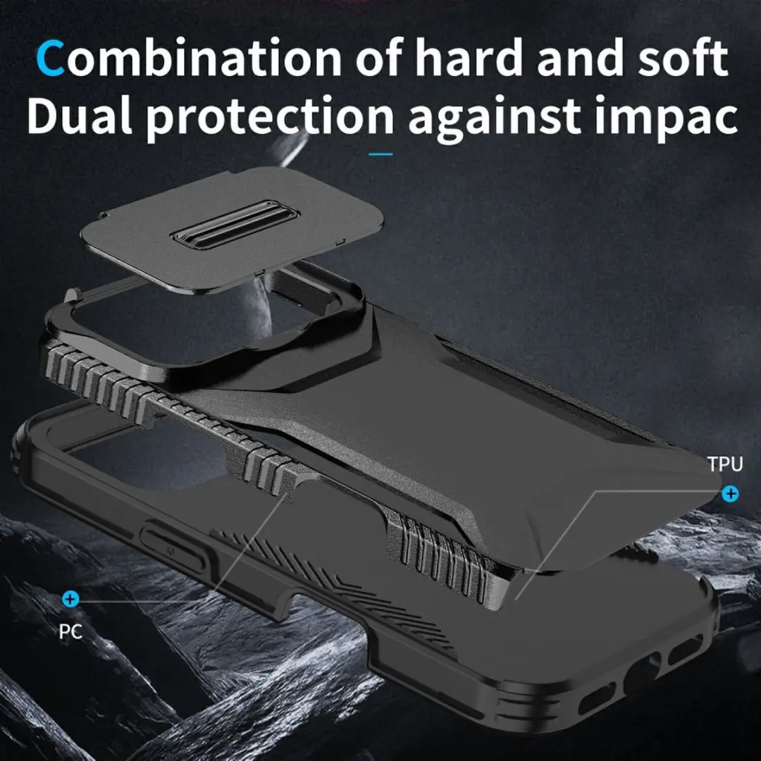 Selected Hoesje iPhone 17 Pro Back Cover Camera Slider - Zwart