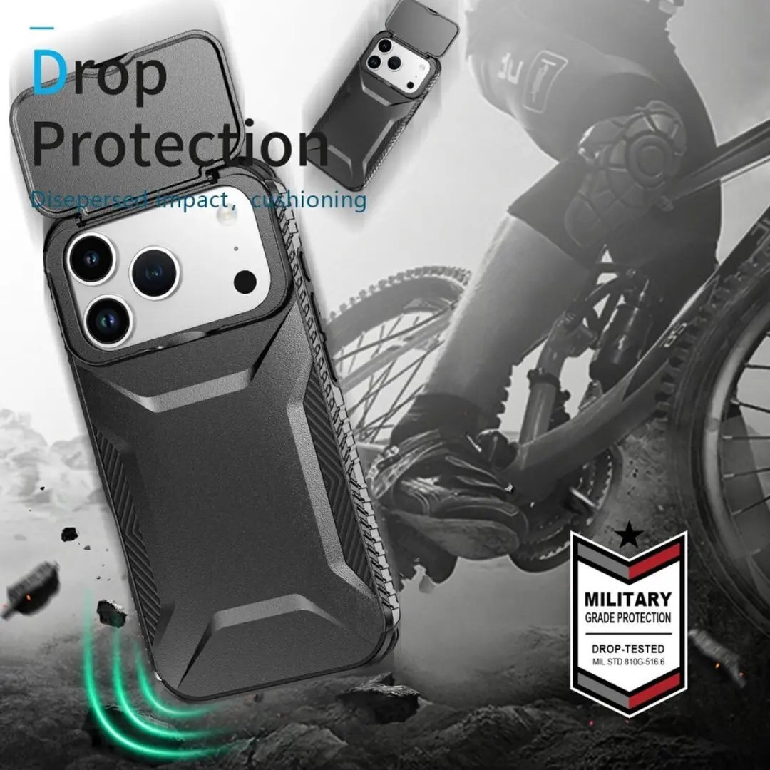 Selected Hoesje iPhone 17 Pro Back Cover Camera Slider - Zwart