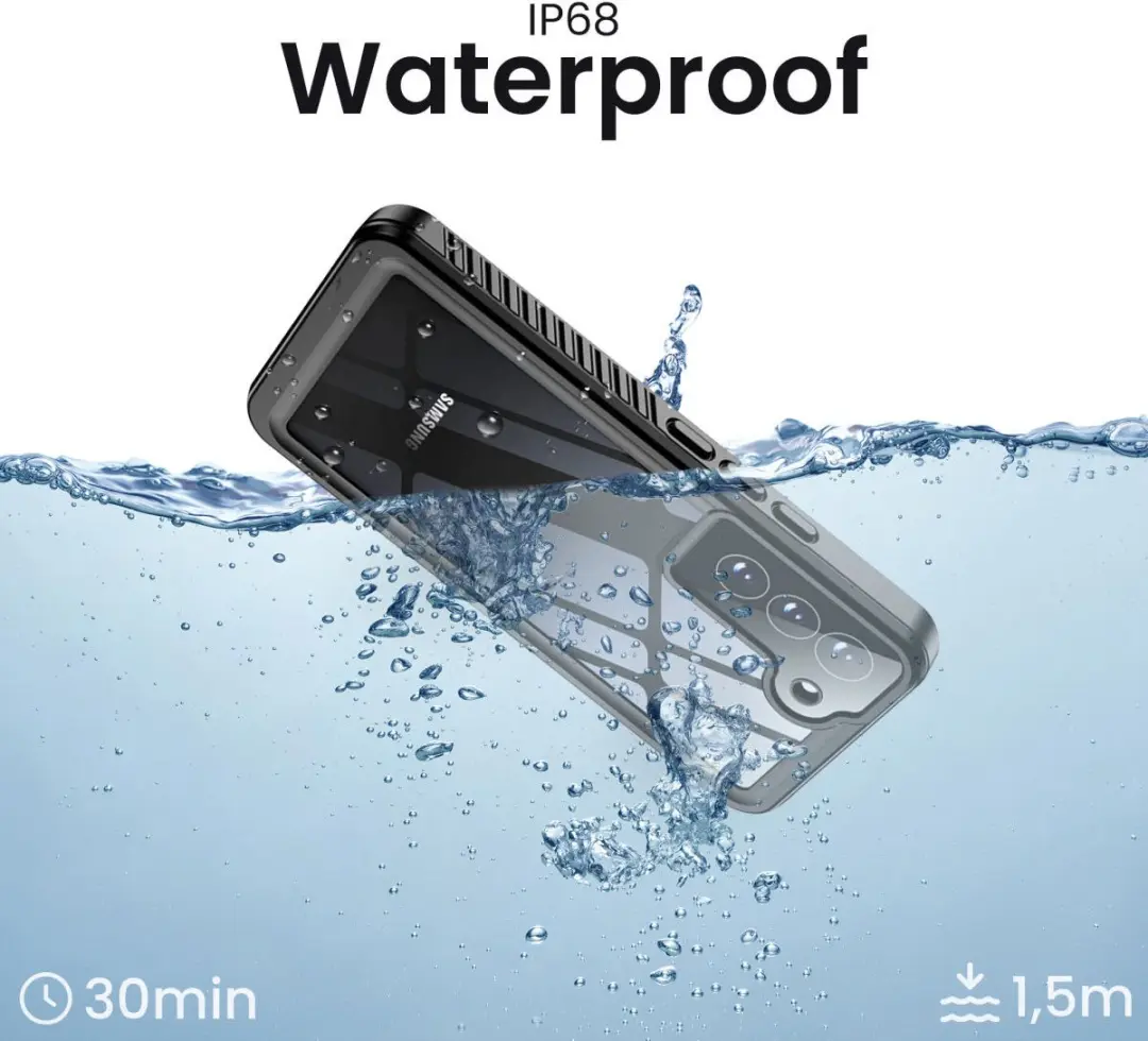 Selected SBG Outdoor Case Waterdicht Transparant Zwart - Samsung Galaxy S22 Plus