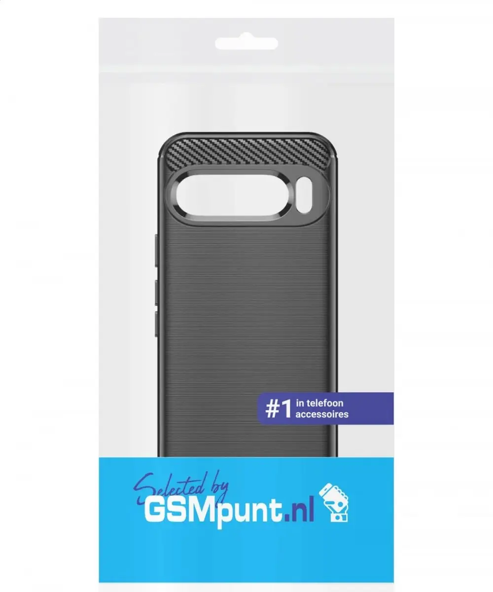 Selected Geborsteld TPU Hoesje Google Pixel 9/9 Pro - Zwart
