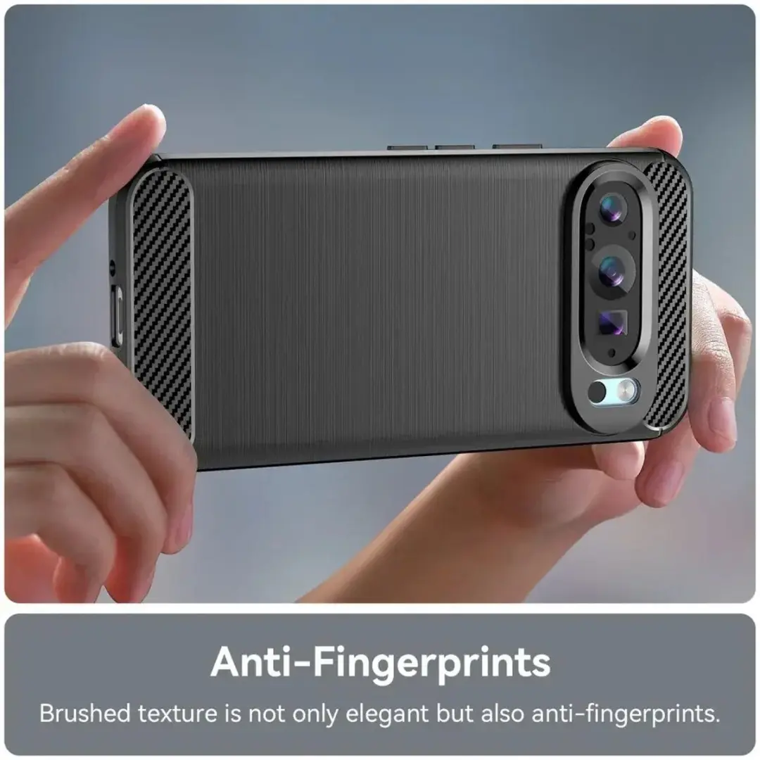 Selected Geborsteld TPU Hoesje Google Pixel 9/9 Pro - Zwart