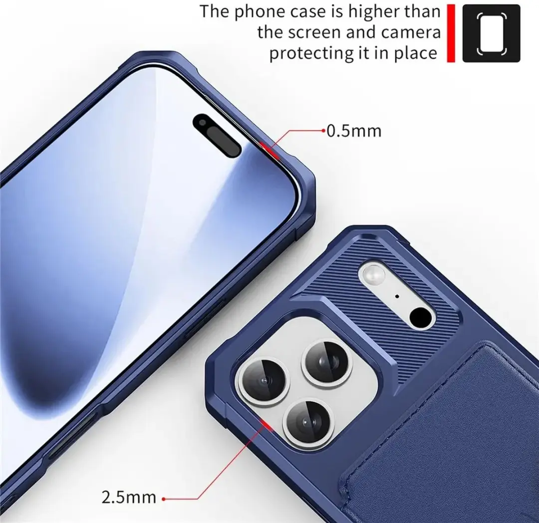 Selected Portemonnee Hoesje iPhone 17 Pro - 4 Pasjes - Blauw