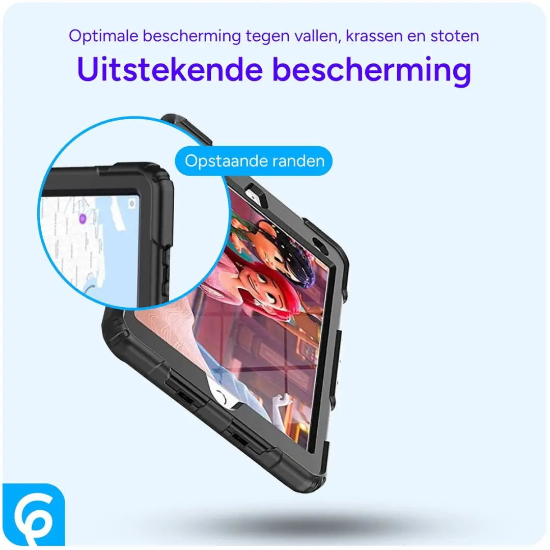 Selected Apple iPad 10.2 Hoes met Screenprotector - Zwart - Incl. riemen