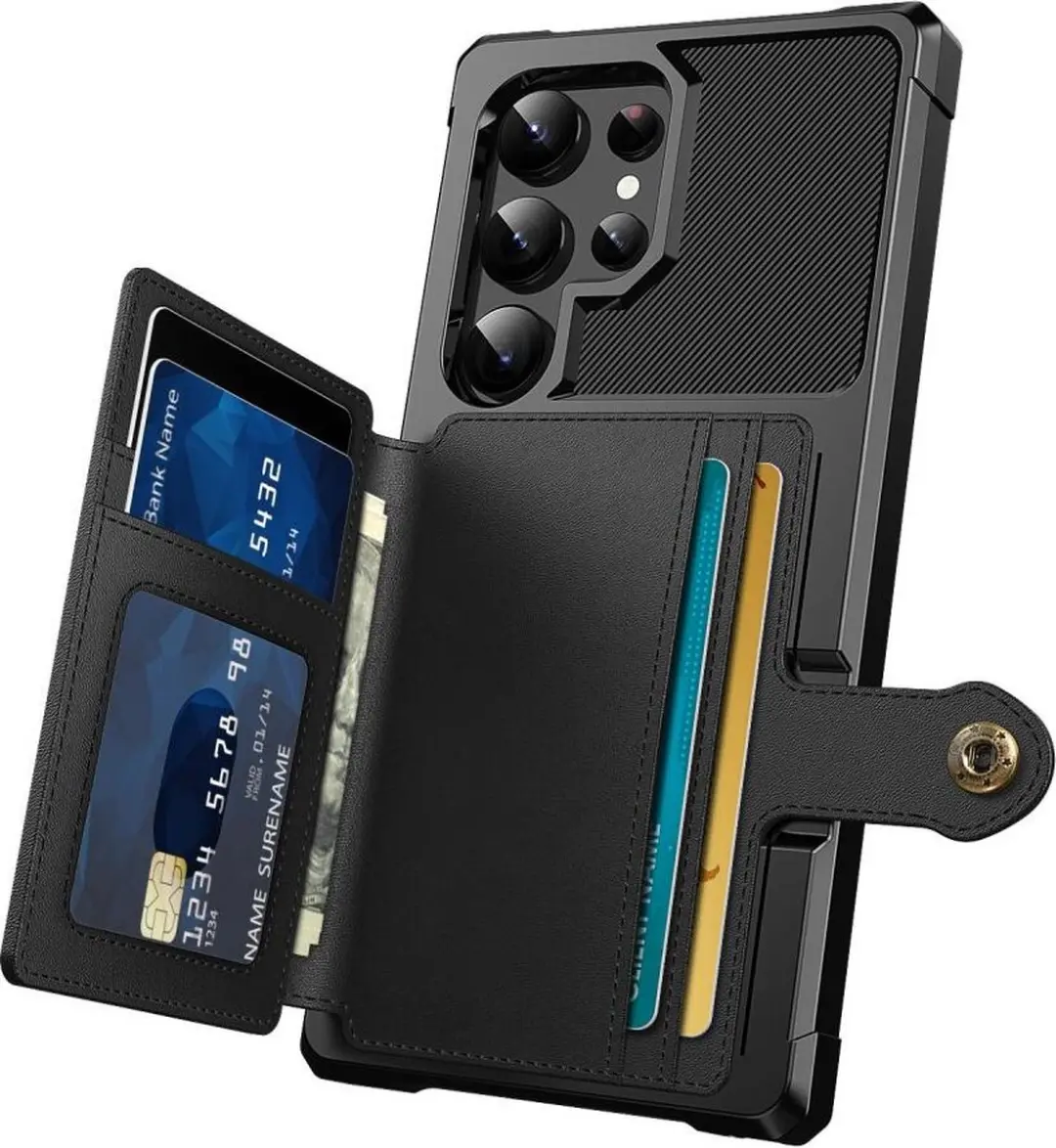Selected Portemonnee Hoesje Samsung Galaxy S25 Ultra - 4 Pasjes - Zwart