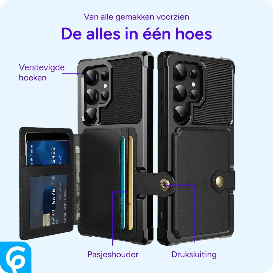 Selected Portemonnee Hoesje Samsung Galaxy S25 Ultra - 4 Pasjes - Zwart