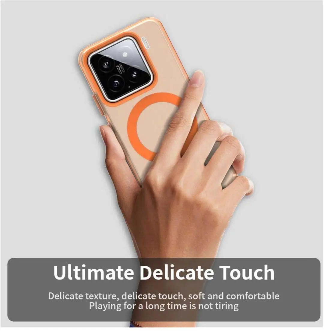 Selected MagSafe Backcover Xiaomi 15 - Oranje & Transparant