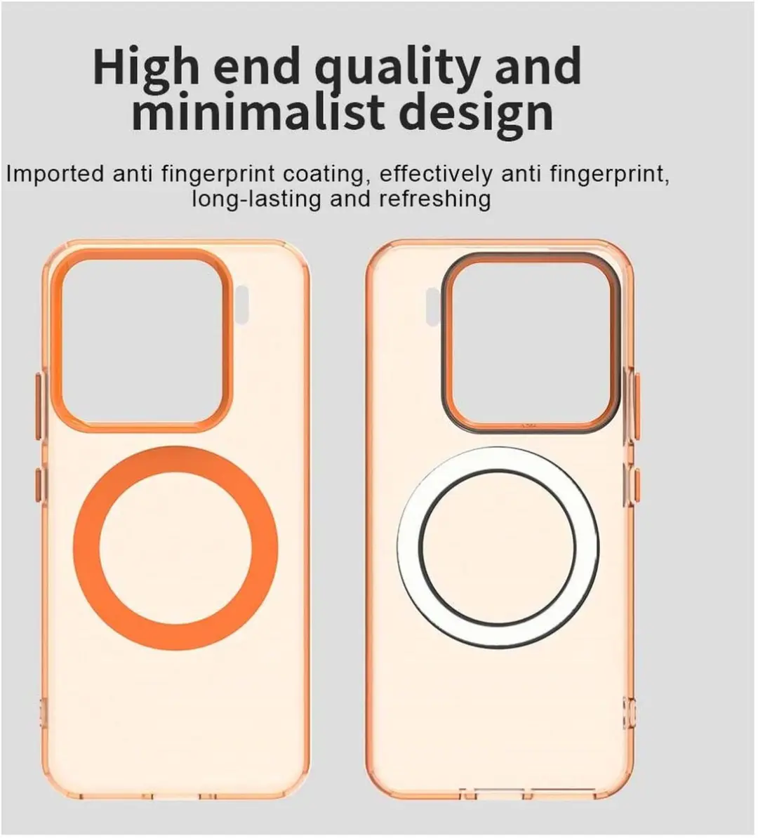 Selected MagSafe Backcover Xiaomi 15 - Oranje & Transparant
