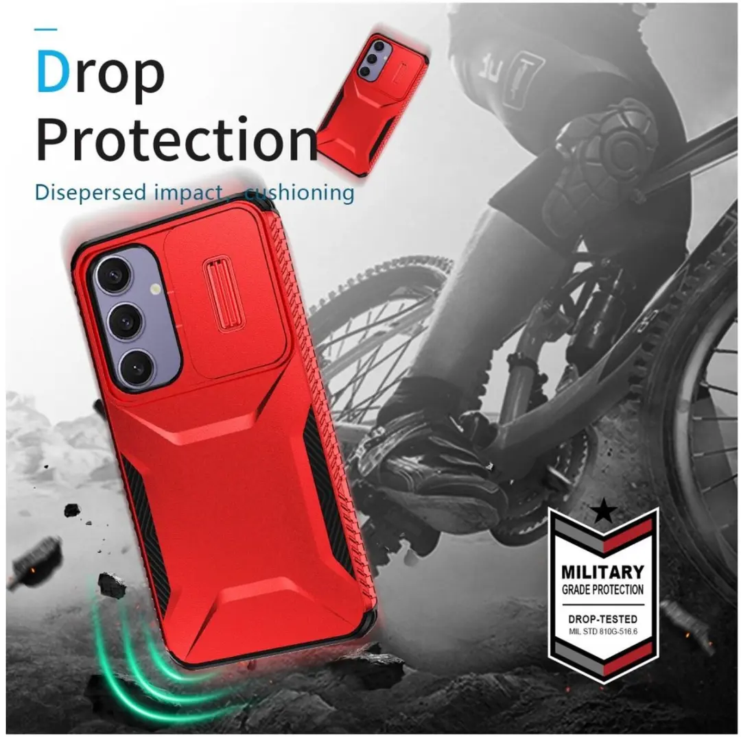 Selected Hoesje Samsung Galaxy S24 FE - Camera Slider Rood