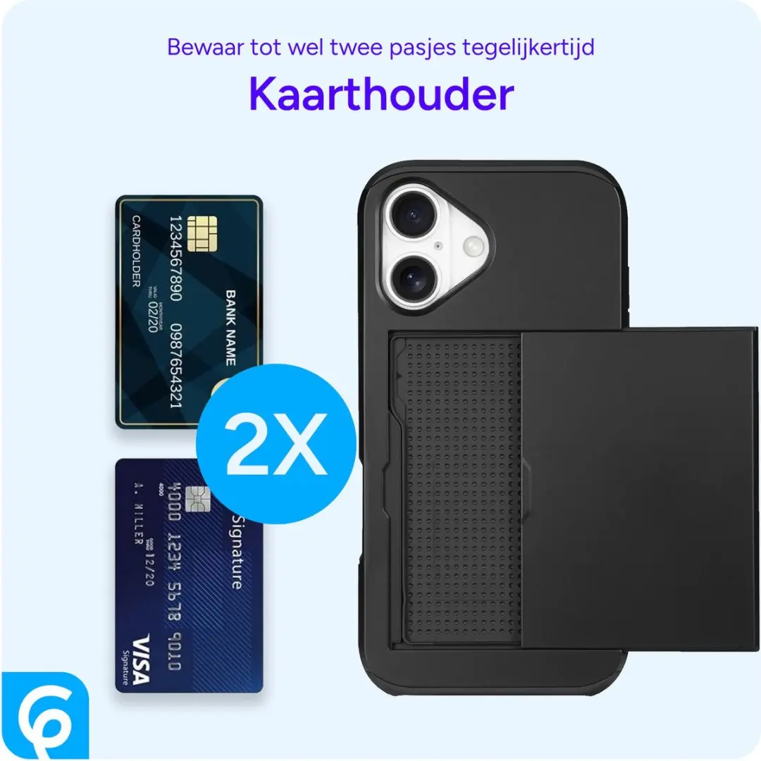 Selected Hoesje iPhone 17 Kaarthouder Slider - 2 Pasjes - Zwart - afbeelding 6 van 6
