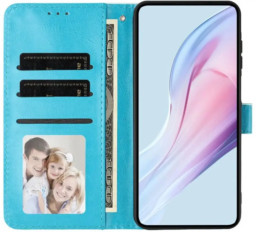 Selected iPhone 17 Hoesje Polka Dot Wallet Blauw