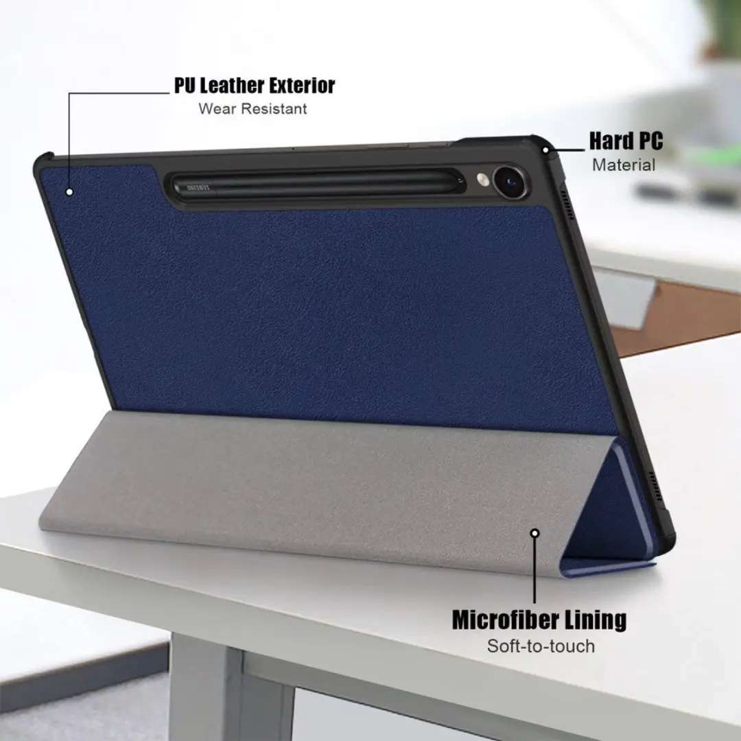 Samsung Galaxy Tab S9 Book Case Hoes - Blauw