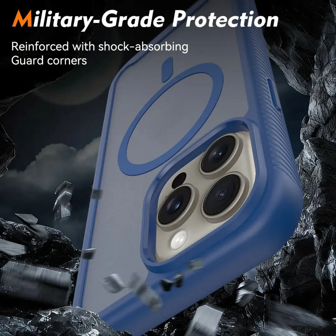 Selected by GSMpunt.nl iPhone 15 Pro Max Hoesje Matte Blauw - Full Protect