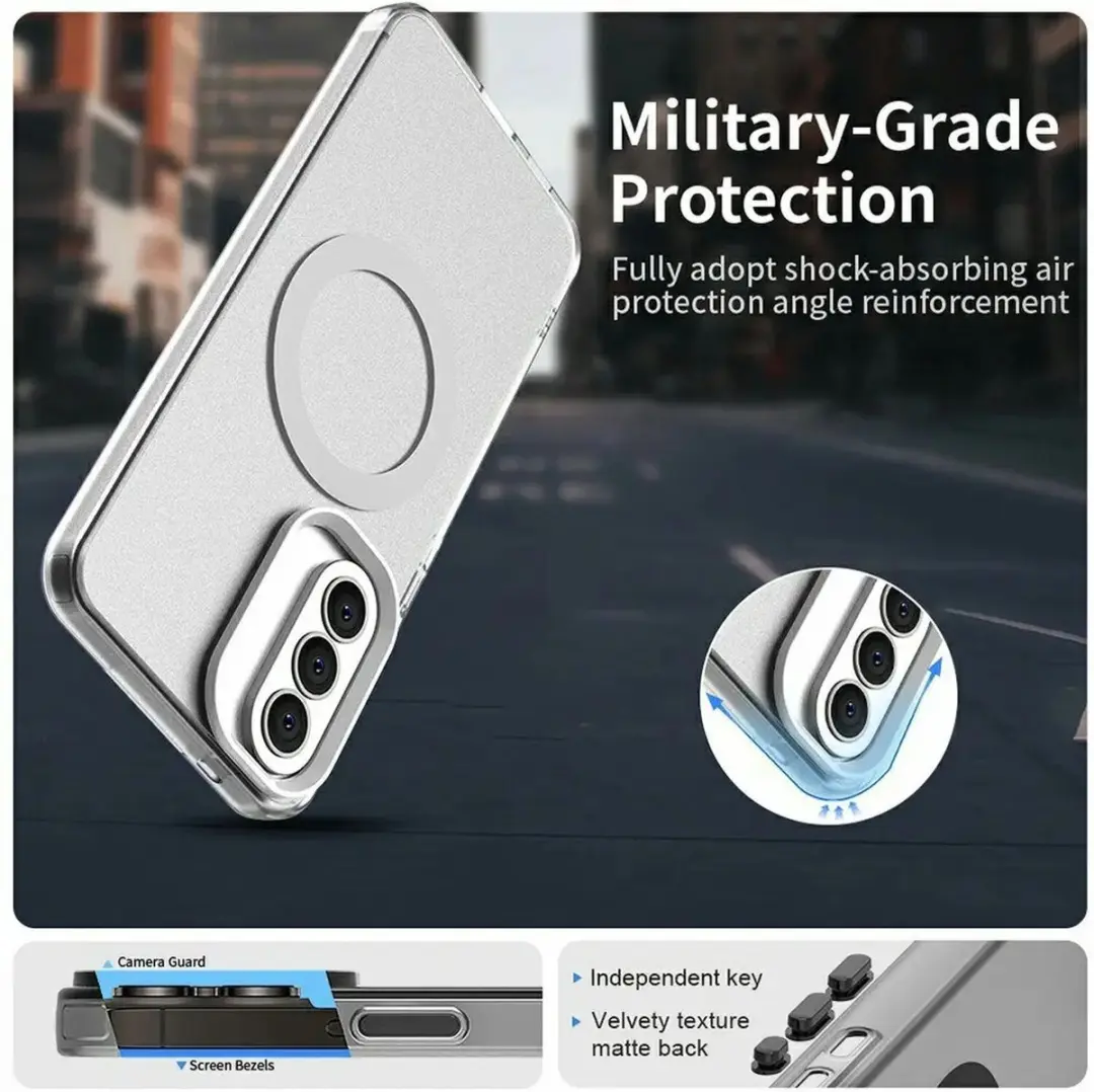 Selected MagSafe Backcover Hoesje Samsung Galaxy A57 - Wit & Transparant - afbeelding 6 van 6