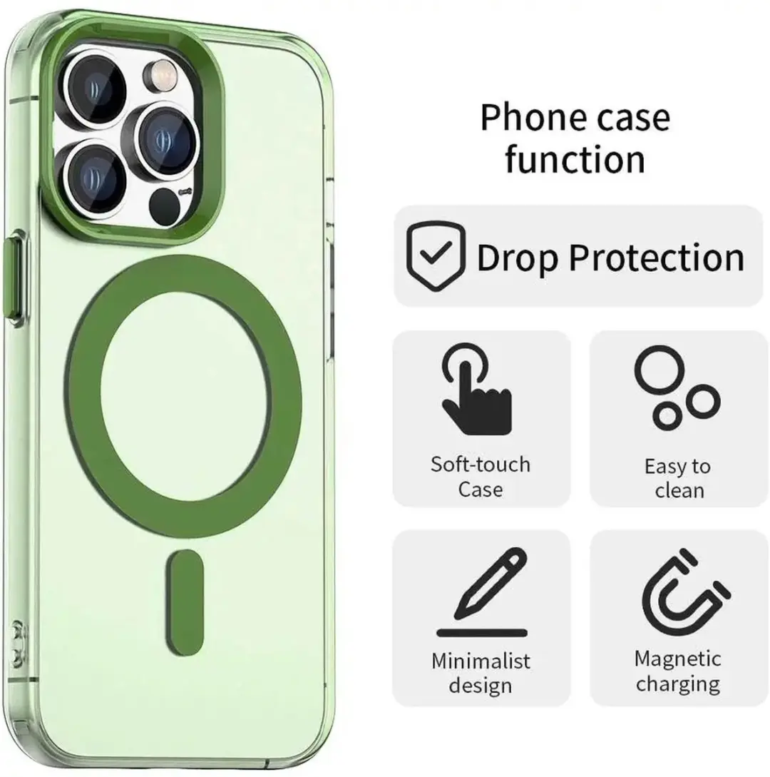 Selected Backcover Hoesje iPhone 14 Pro Max MagSafe - Groen & Transparant - afbeelding 6 van 6
