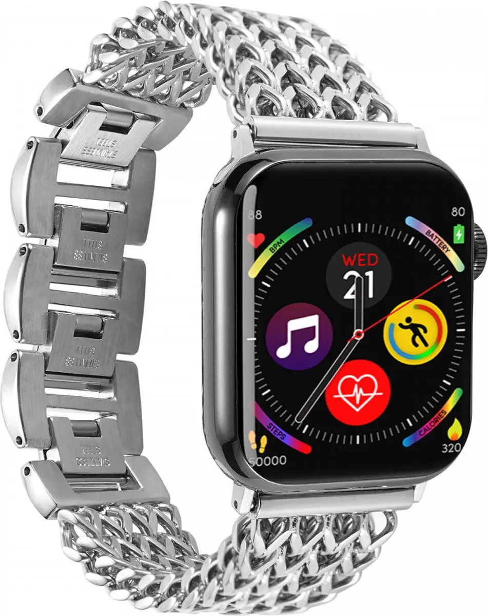 Selected Gevlochten Stalen Bandje Apple Watch - 40/41/42mm - Zilver - afbeelding 6 van 6