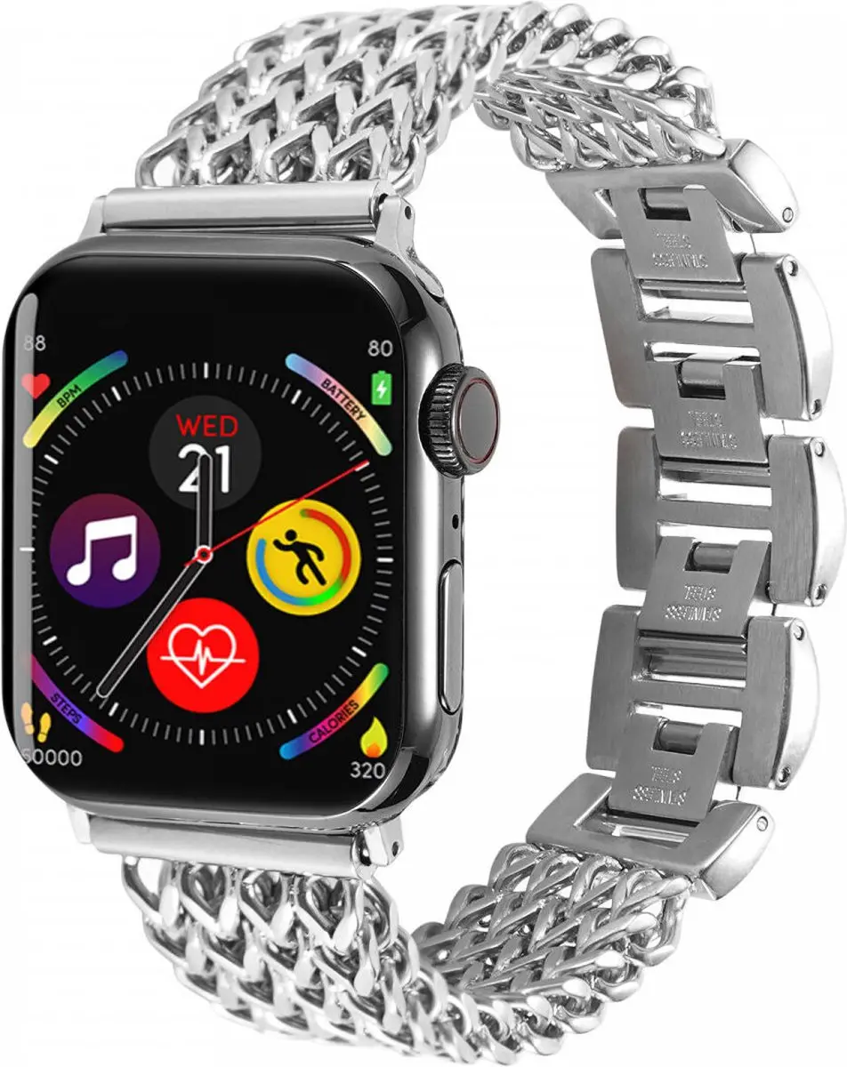 Selected Gevlochten Stalen Bandje Apple Watch - 40/41/42mm - Zilver