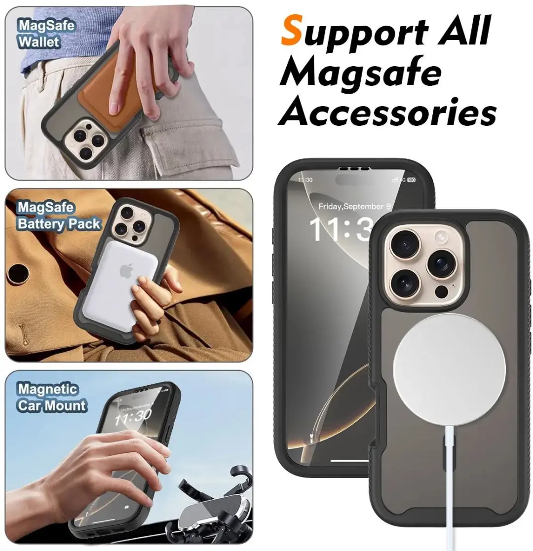 Selected by GSMpunt.nl iPhone 16 Pro Hoesje - Matte Zwart - MagSafe - afbeelding 6 van 6