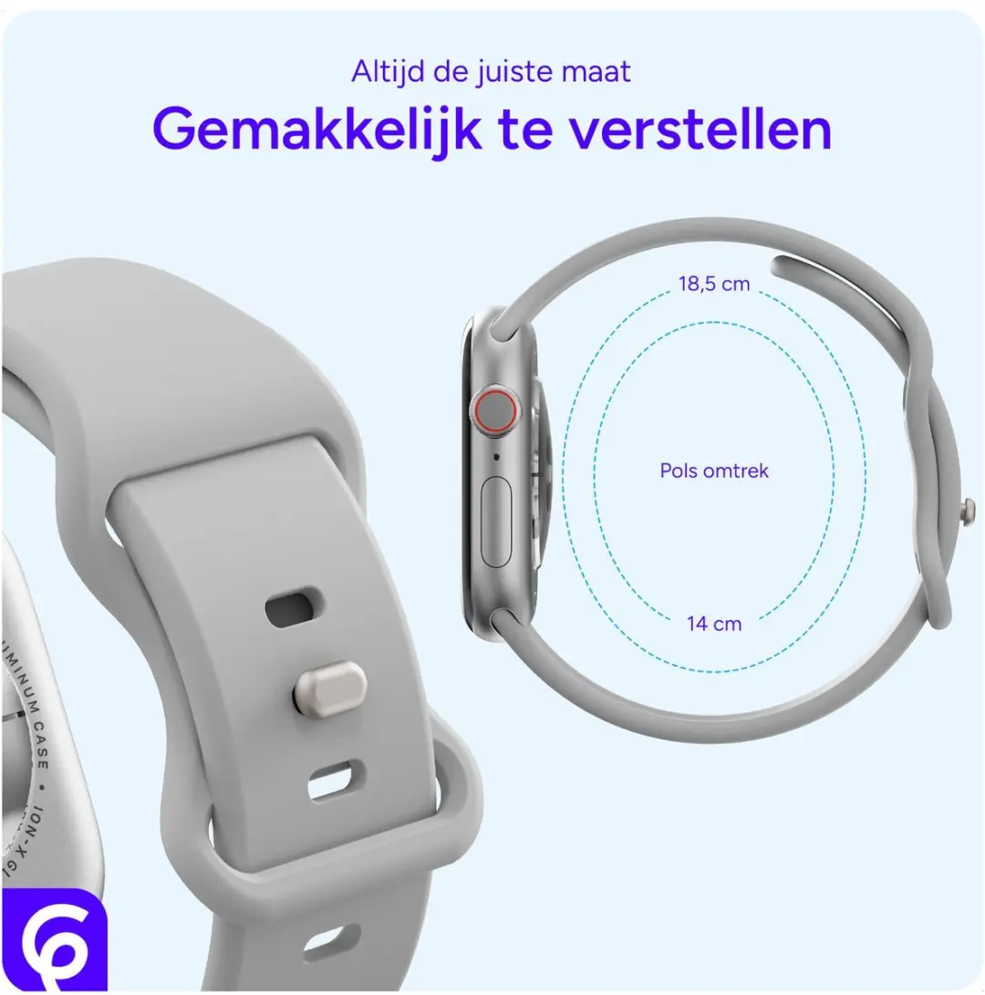 Selected SBG Siliconen Horlogeband Apple Watch SE 40mm - Cloud Grey