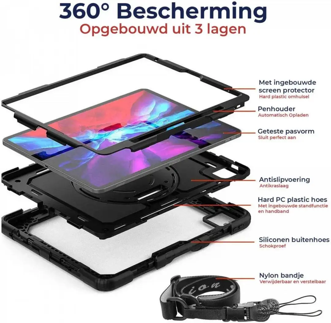 Selected Hoes iPad Pro 12.9 - Blauw met Screenprotector
