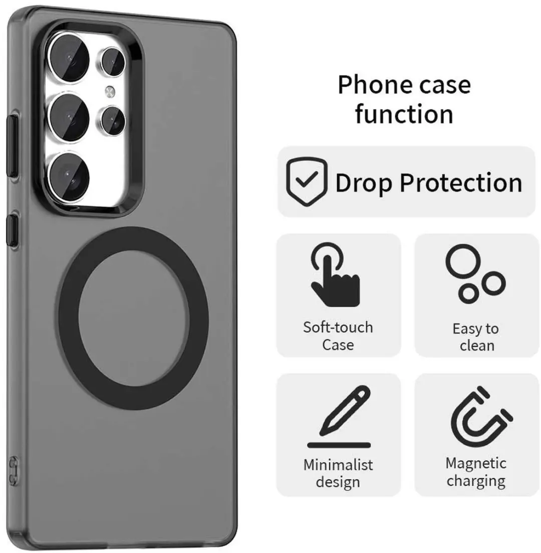 Selected MagSafe Backcover Samsung Galaxy S25 Ultra - Zwart & Transparant - afbeelding 6 van 6