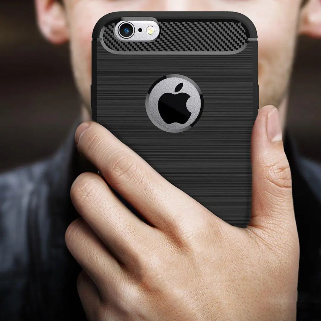 Selected TPU Hoesje Apple iPhone 6/6S - Carbon - Zwart