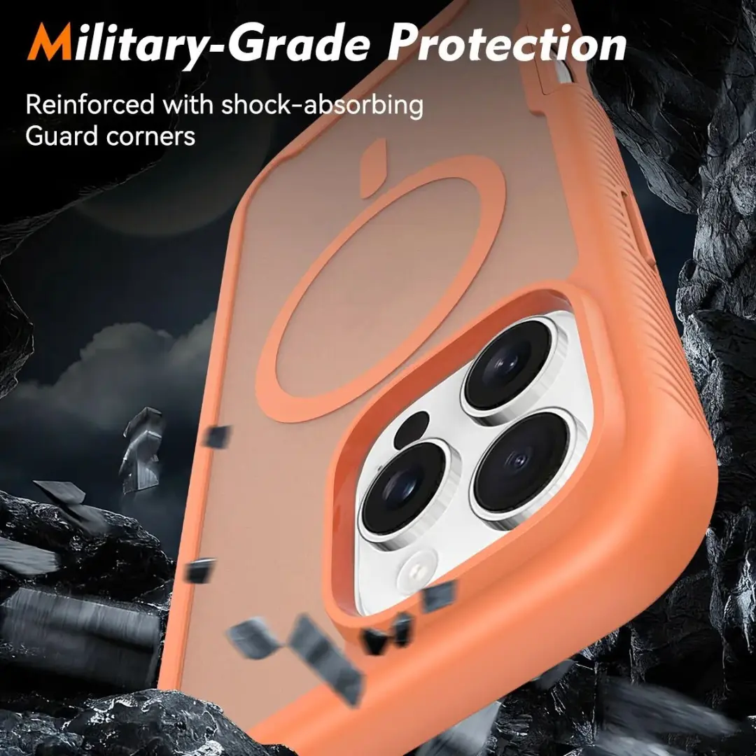 Selected by GSMpunt.nl iPhone 16 Pro Max Hoesje Matte Oranje - Full Protect