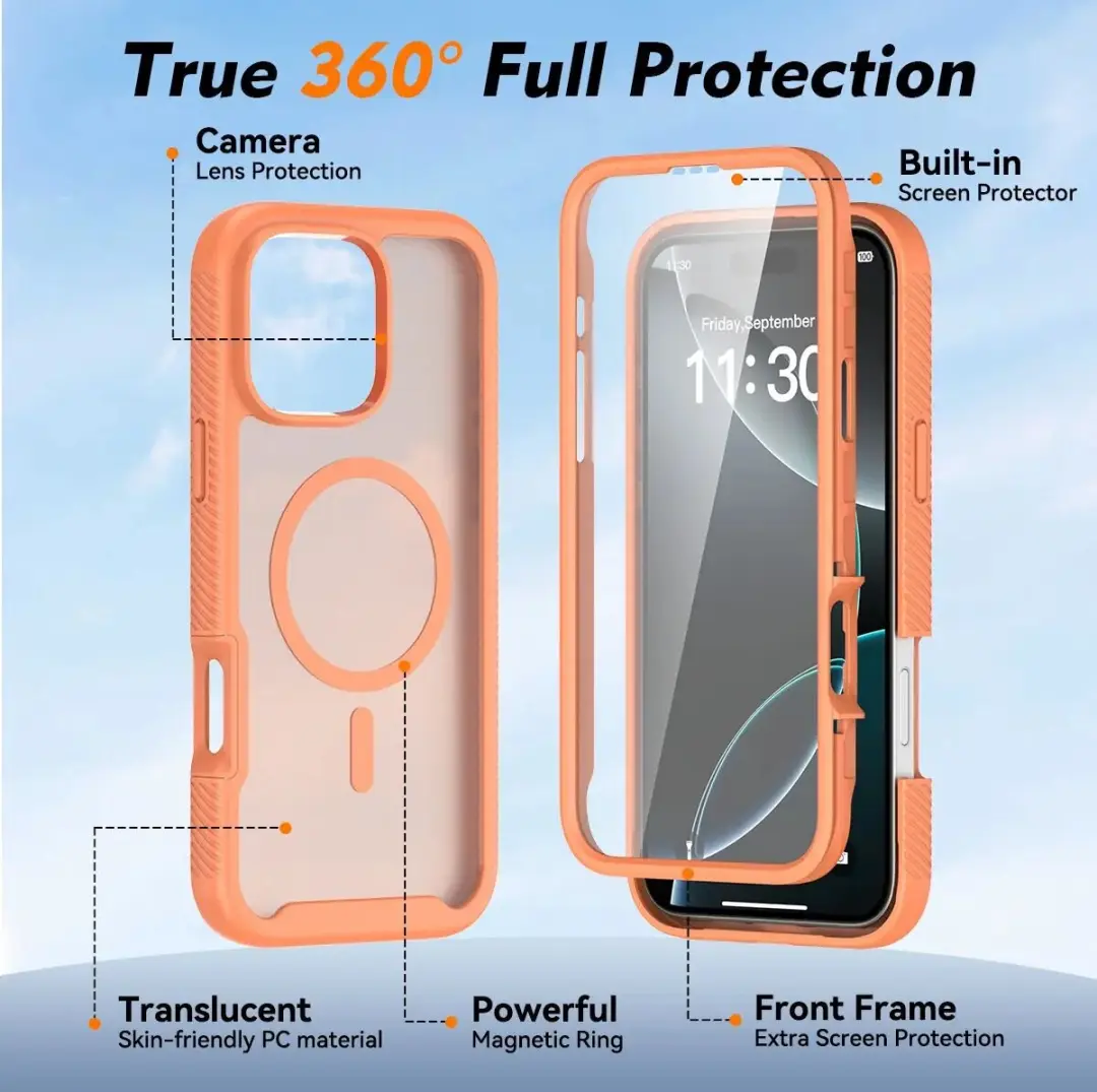 Selected by GSMpunt.nl iPhone 16 Pro Max Hoesje Matte Oranje - Full Protect - afbeelding 6 van 6