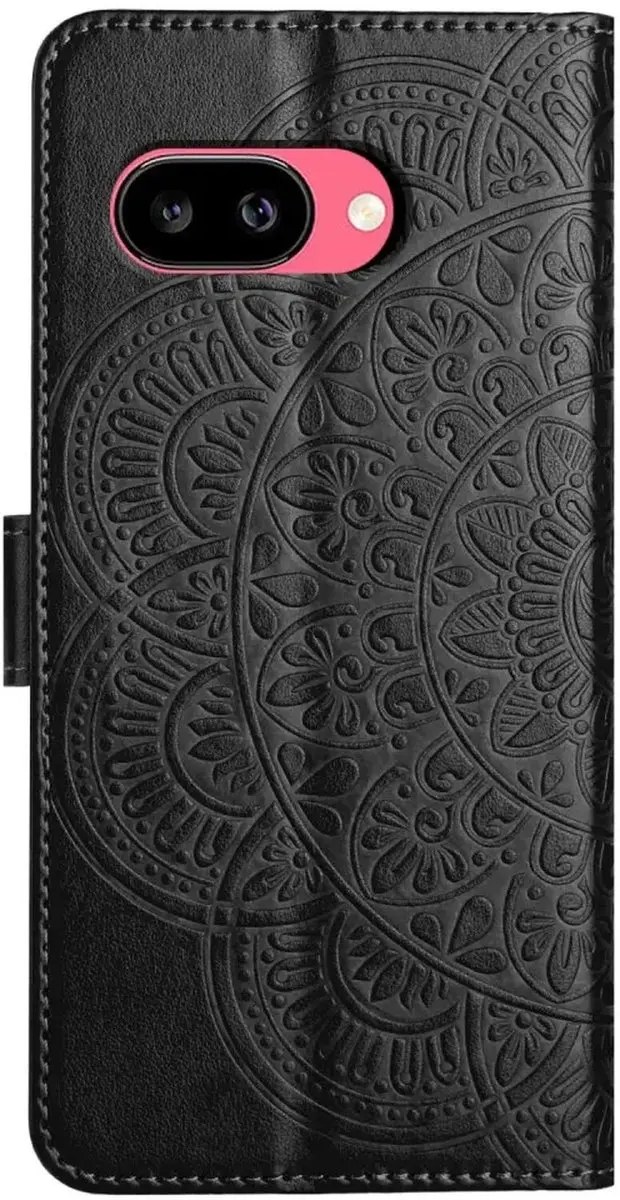 Selected Hoesje Google Pixel 10a Mandala Book Case - 3 Pasjes - Zwart