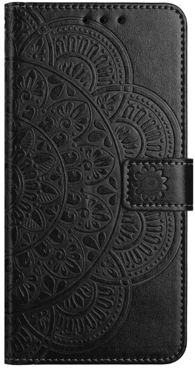 Selected Hoesje Google Pixel 10a Mandala Book Case - 3 Pasjes - Zwart