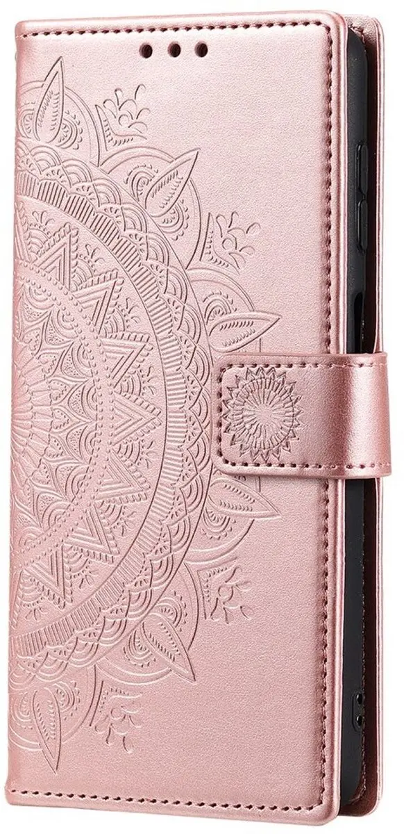 Selected Hoesje Samsung Galaxy A37 Mandala - Pasjeshouder Roze Goud