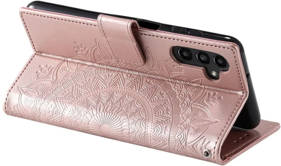 Selected Hoesje Samsung Galaxy A37 Mandala - Pasjeshouder Roze Goud