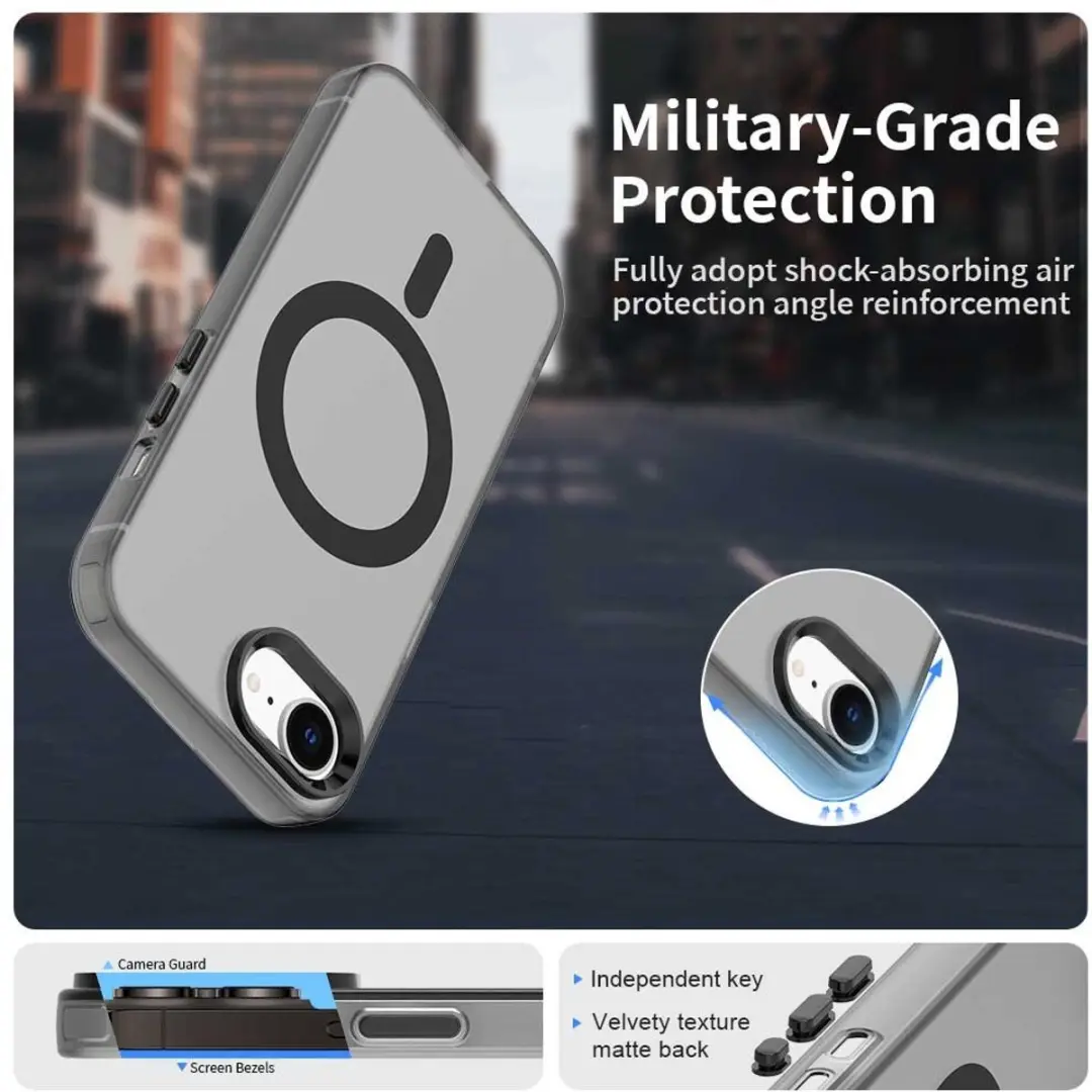 Selected MagSafe Backcover iPhone 16/17 - Zwart & Transparant