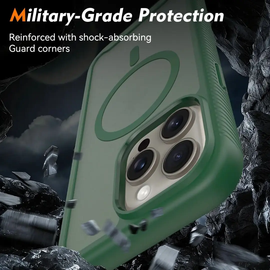 Selected by GSMpunt.nl iPhone 15 Pro Max Hoesje Matte Groen - MagSafe